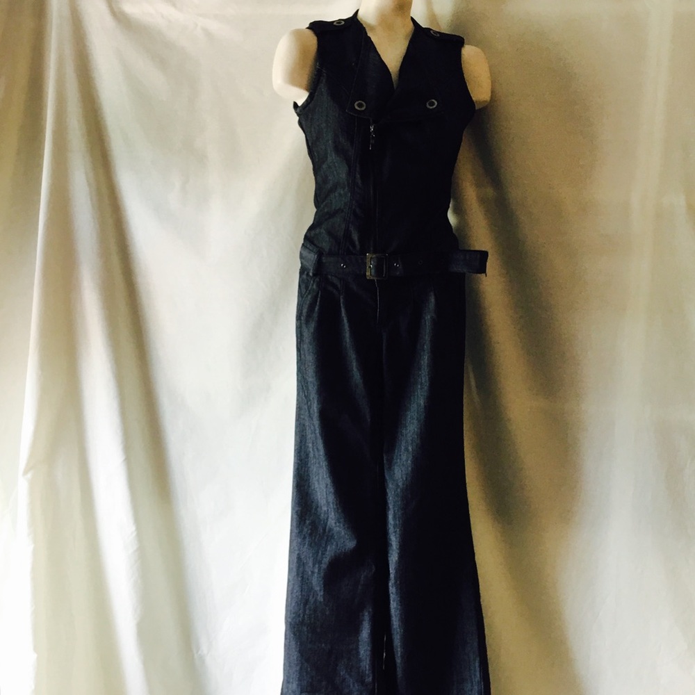 Wet Seal Drop Waist Denim Dungaree Jumpsuit. Sz 2