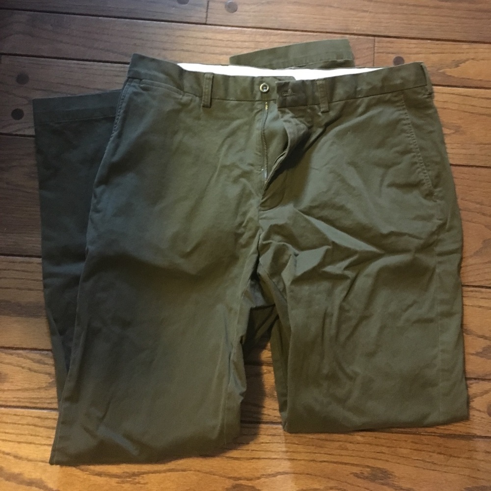 Hunter green Polo Ralph Lauren dress khaki pants