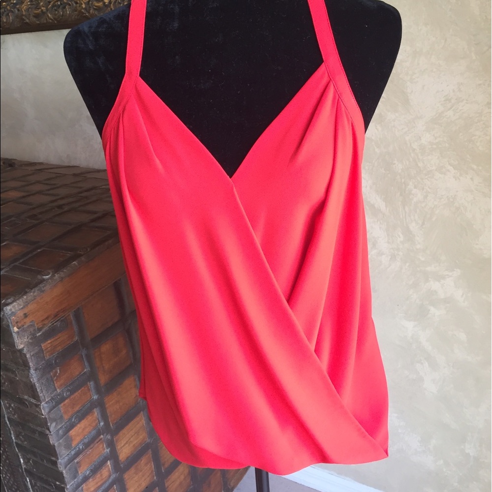 Naked Zebra red sleeveless top blouse NWOT