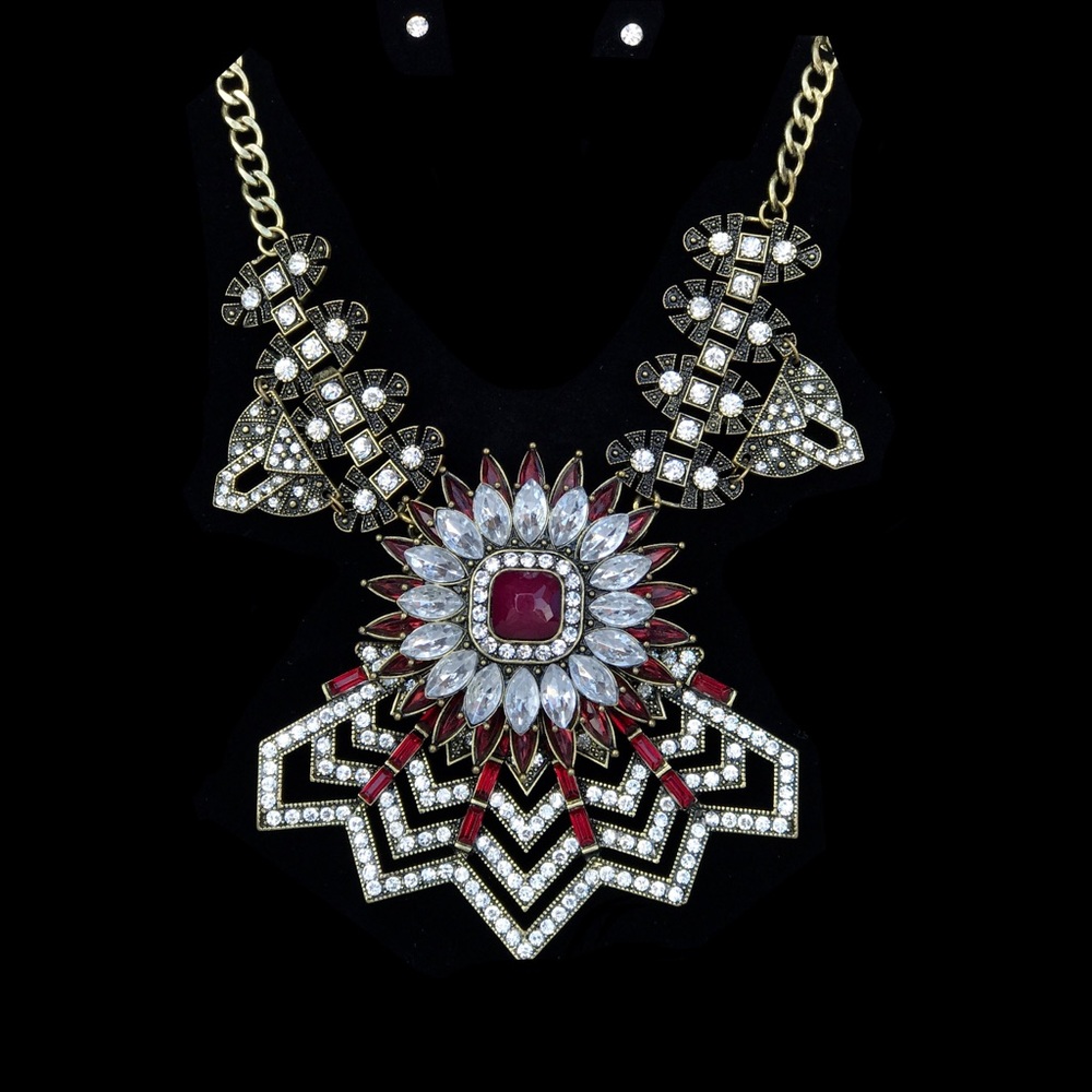 "Scarlet" Statement Necklace || Crimson Red