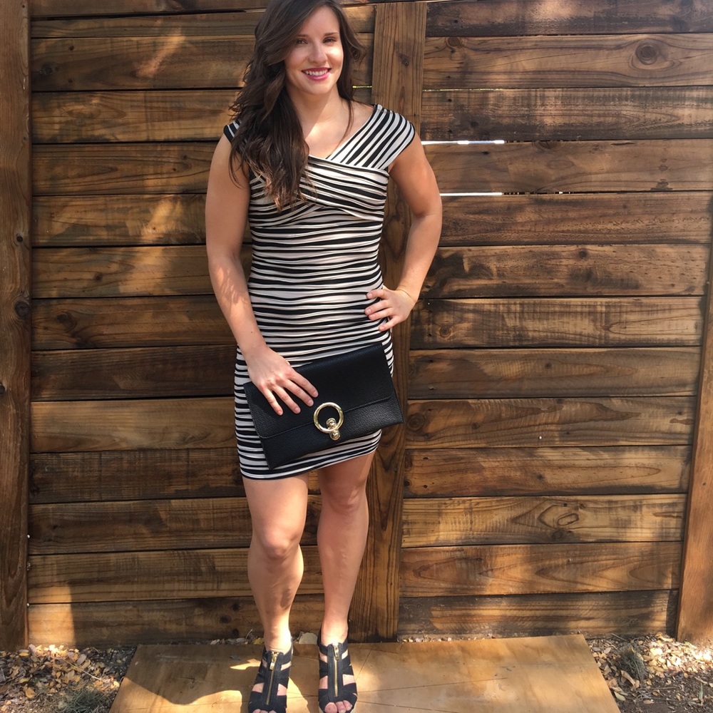 Cream: black off the shoulder bodycon clear out!