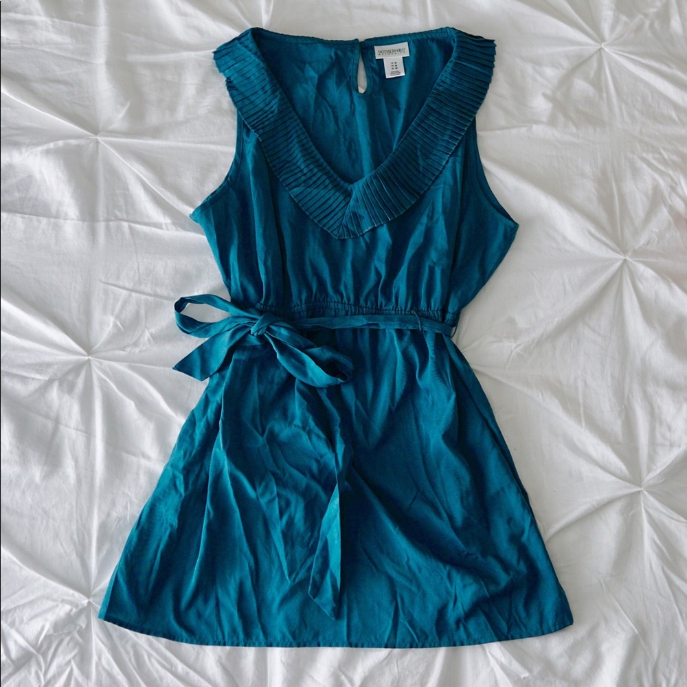 Blue green maternity blouse top Motherhood brand