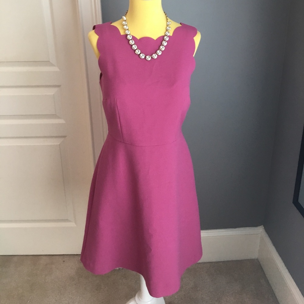 Purple LOFT Scalloped Dress