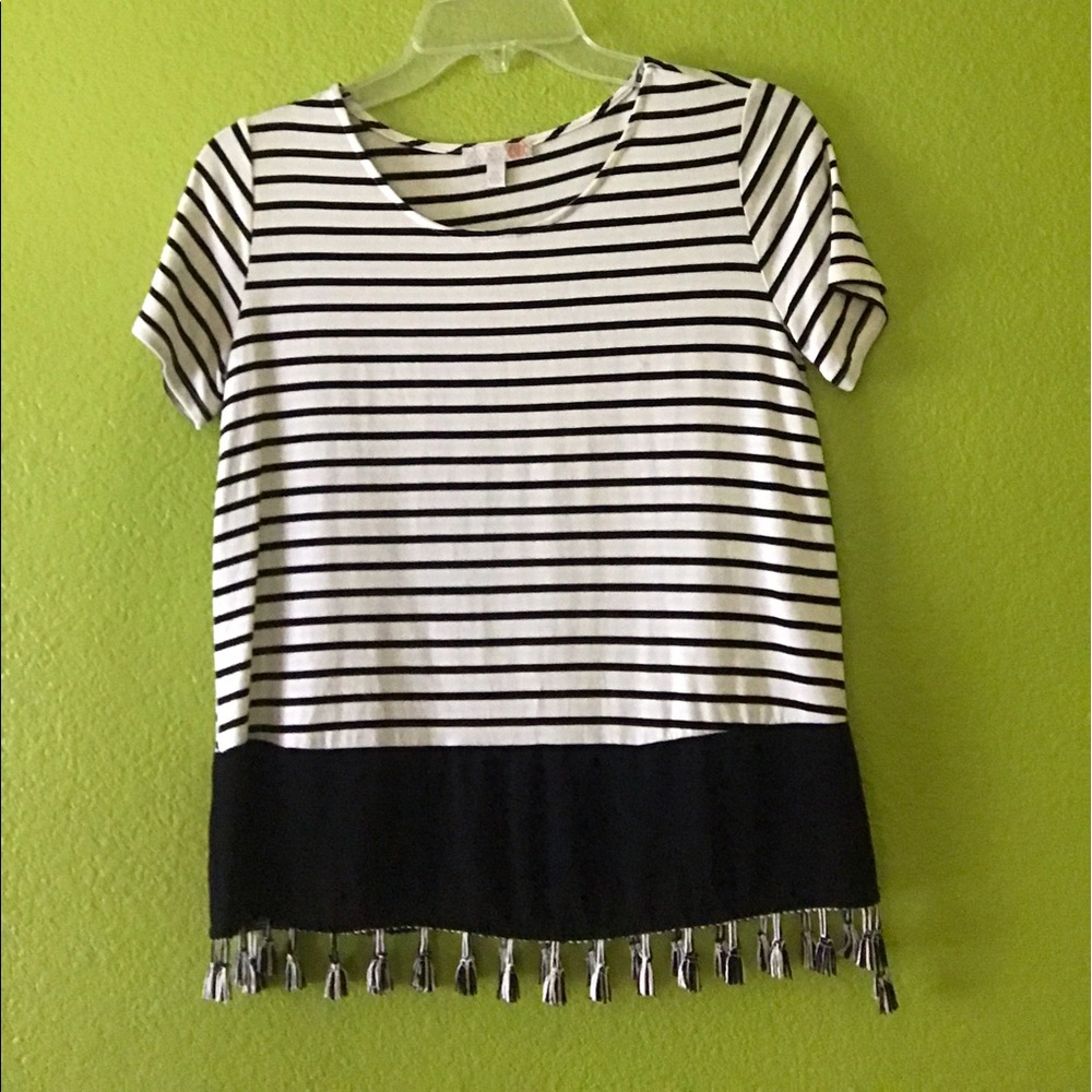 Striped Top with tassels