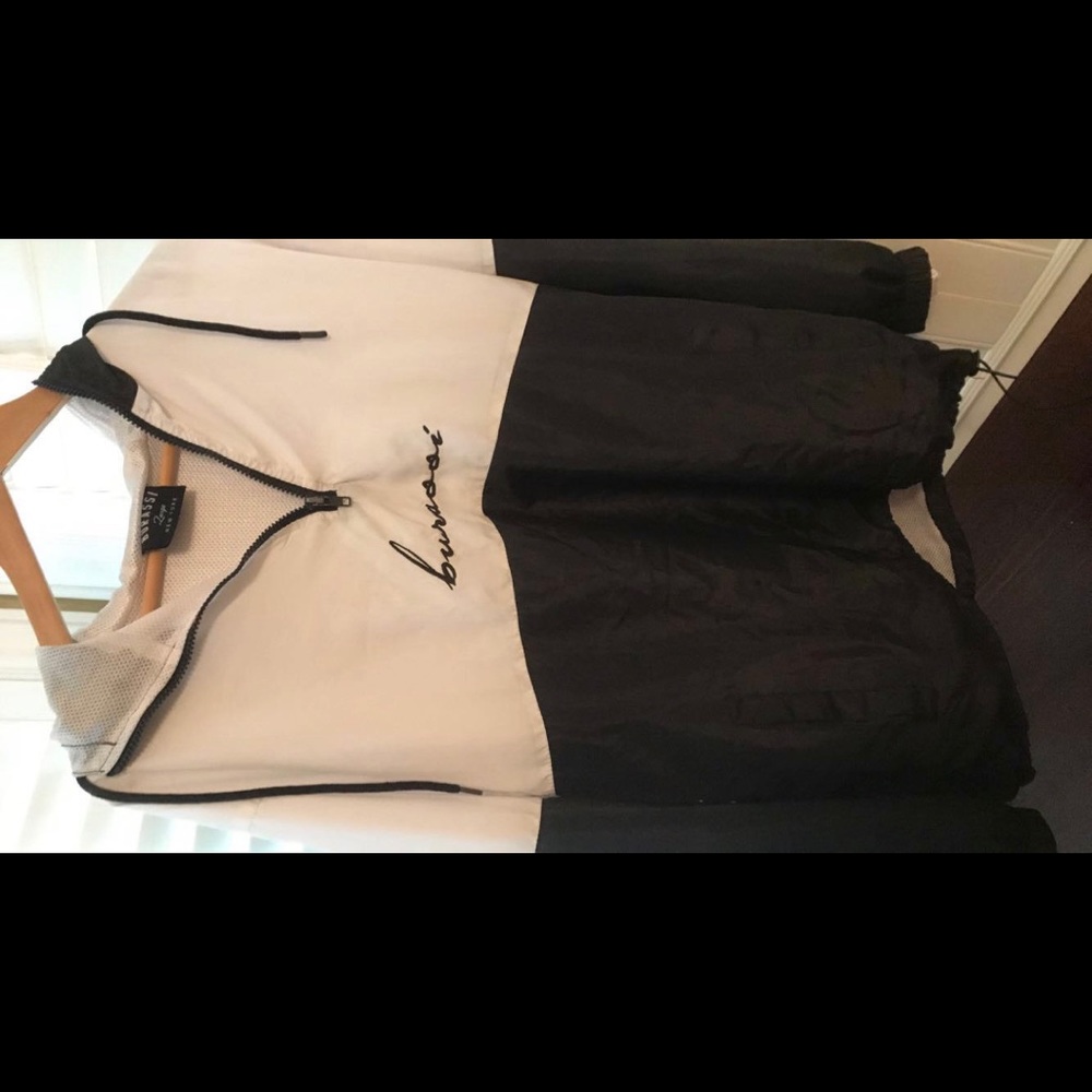 Two Tone Black and White Burassi Windbreaker