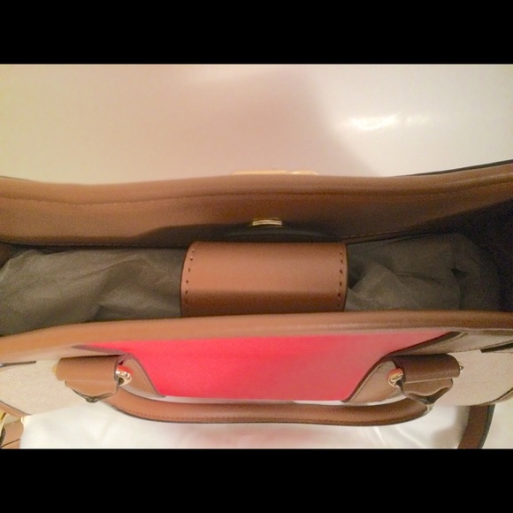 Michael Kors Hamilton Cntr Stripe Satchel - Picture 4 of 4