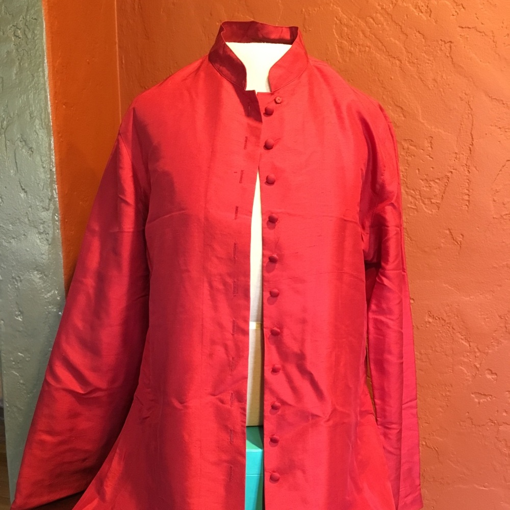Long Unlined Silk Jacket