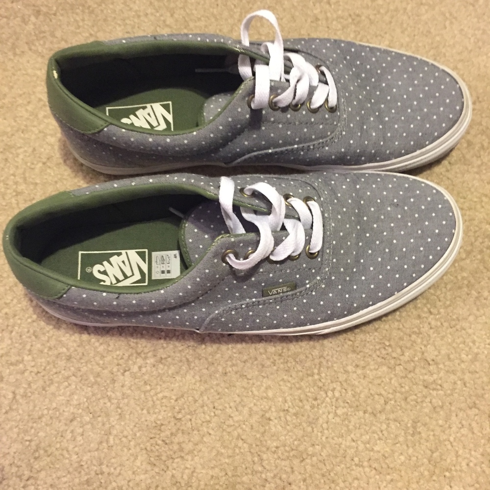 grey white spotted vans
