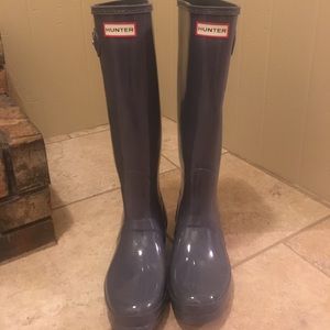 Hunter Boots glossy gray