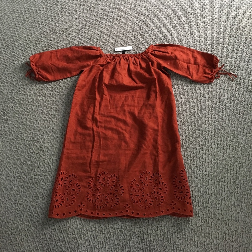 Off the shoulder eyelet beach dress