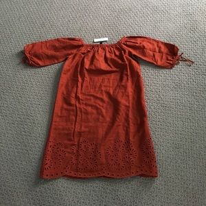 Off the shoulder eyelet beach dress