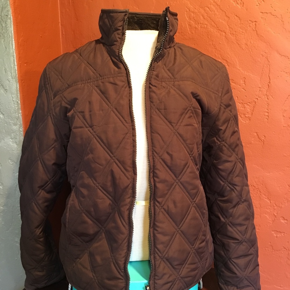 Reversible brown winter jacket
