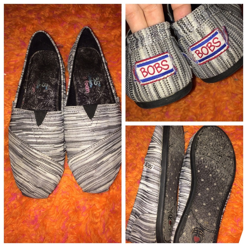 Black and grey striped bobs