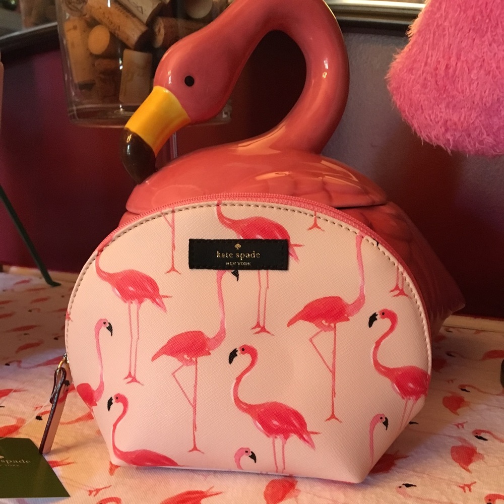 Kate Spade Shore Street Flamingo Cosmetic Bag 👛