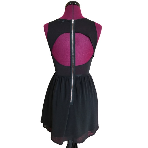 LF Paper Heart Black Pleather Cutout Dress - Picture 2 of 8