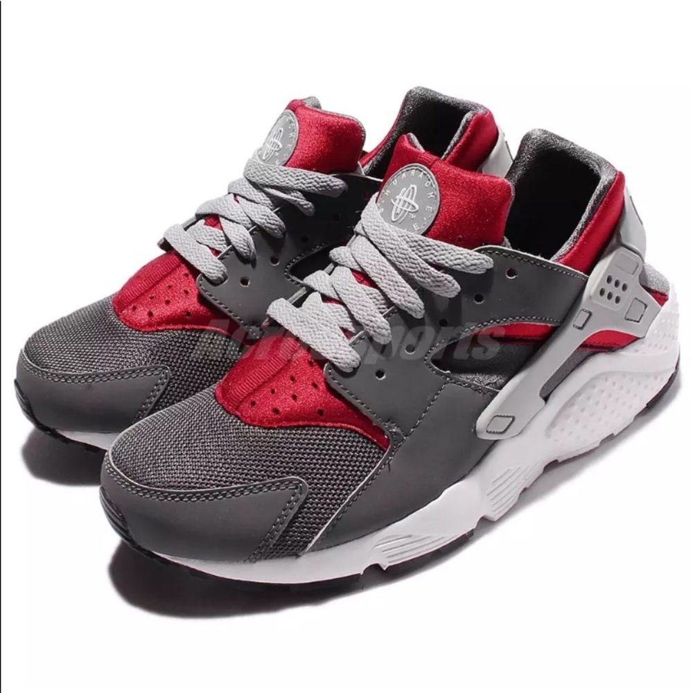 Nike huaraches 4Y, grey and red