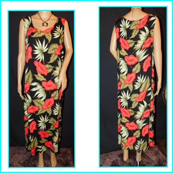 Island Breeze Multi-Color Tropical Floral Dress XL - Picture 2 of 7