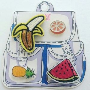 Banana pineapple watermelon orange pins (4 pack)