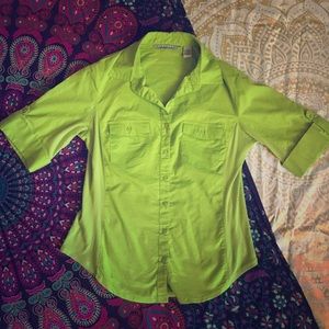 Signature by Larry Levine Green Button Down