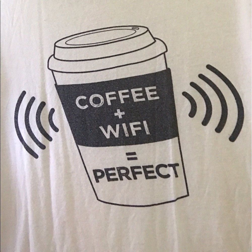 "Coffee+Wifi=Perfect" Ringer tee