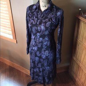 Diesel Black and Purple Paisley Fitted Dress