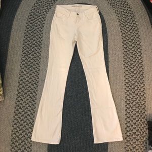 white flare jeans