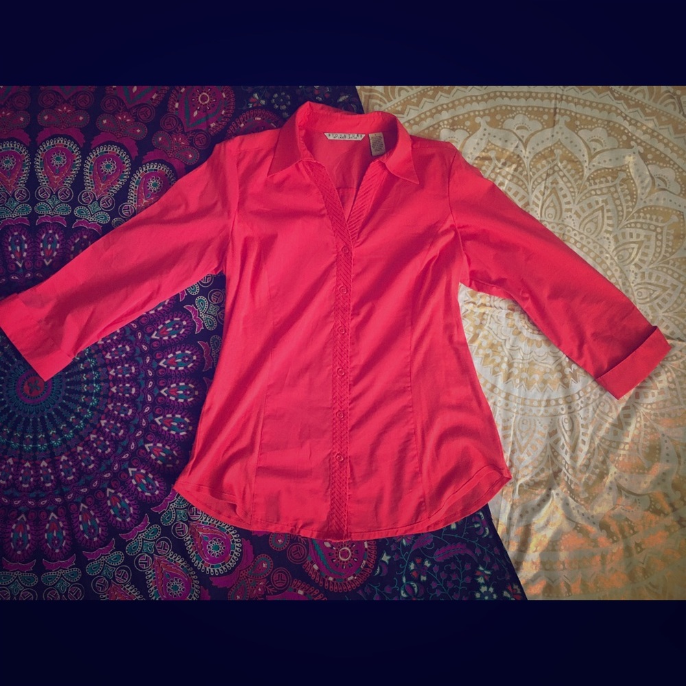 Signature by Larry Levine Red Button Down