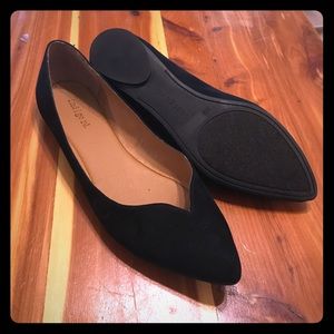 Black velour flats