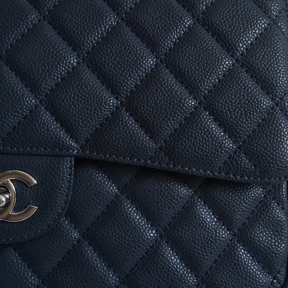 Chanel Caviar Leather Double Flap Washed Blue Bag - Picture 2 of 8