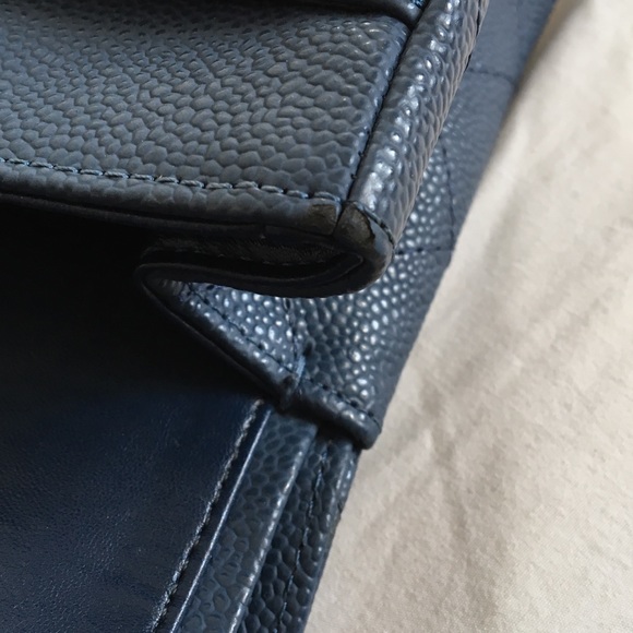 Chanel Caviar Leather Double Flap Washed Blue Bag - Picture 8 of 8