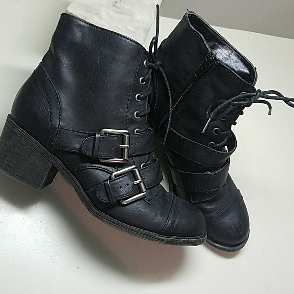 🆕Double buckle combat boots