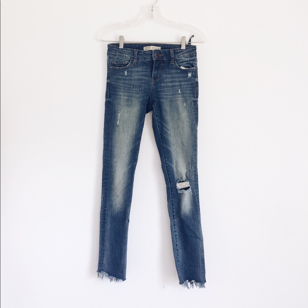 Zara® Basic Dept. distressed raw hem skinny jean