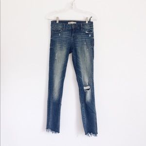 Zara® Basic Dept. distressed raw hem skinny jean