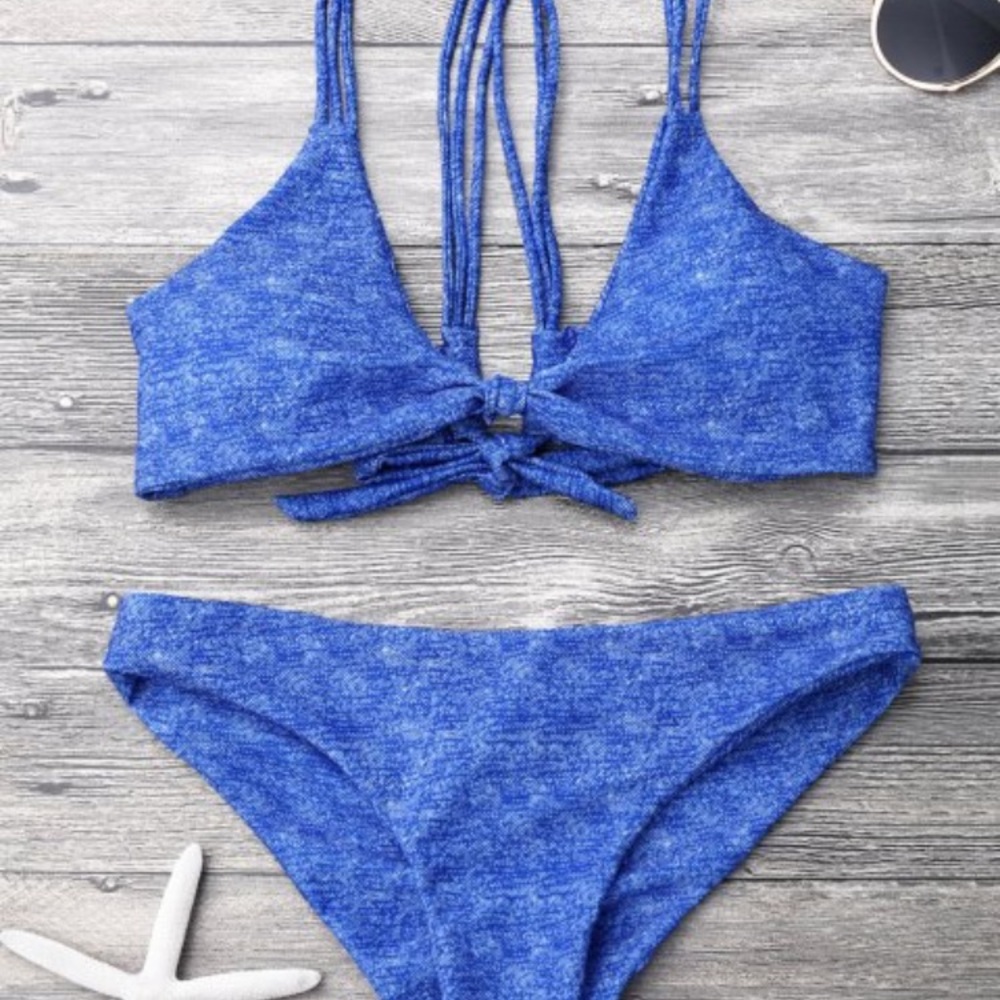 Blue Zaful Strappy Bikini (Never Worn)