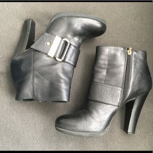 Calvin Klein High Heel Leather Black Bootie