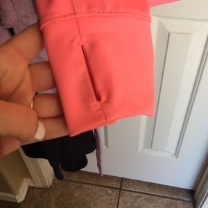 Pink jacket with thumb holes