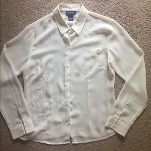 Ann Taylor factory sheer cream top