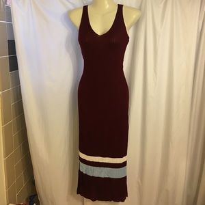 H&M red knit midi dress super soft xs
