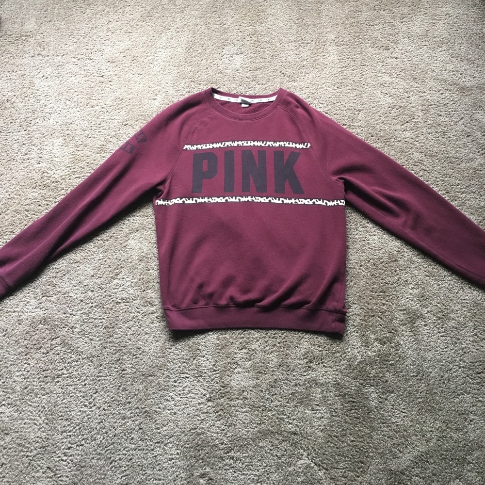 Maroon cheetah print VS PINK crewneck