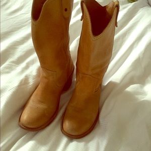 Mid calf Frye leather cowboy boots