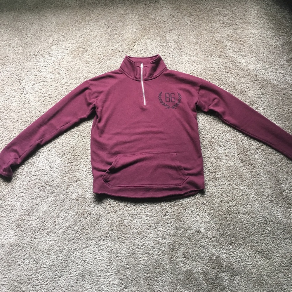 Maroon VS PINK quarter zip sweater
