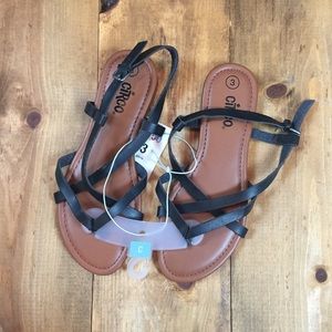 Black strappy sandals