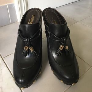 Authentic YSL Platform clog with tassel accent