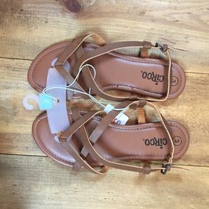 Brown strappy sandals