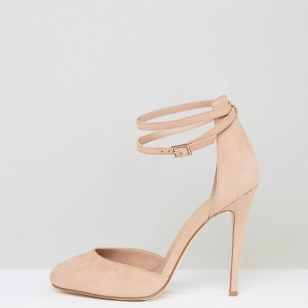 ASOS ankle strap, wide width heels.