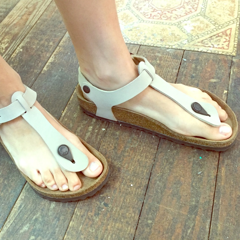 Off white Birkenstock sandals