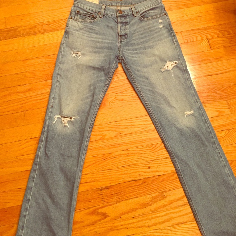 Hollister light denim slim straight jeans