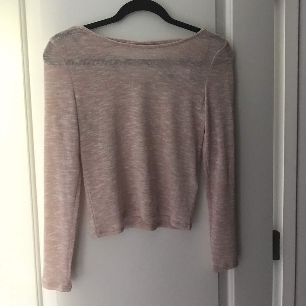 Blush pink long sleeve top