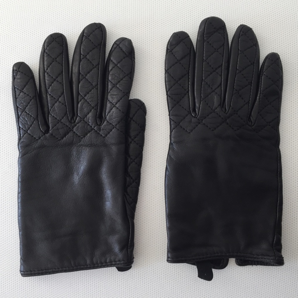 Club Monaco Black Leather Gloves