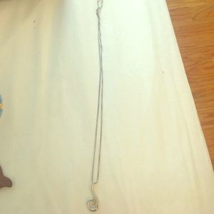 Silver necklace with real diamond!